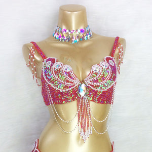 Sexy Women Beaded Sequins Belly Dance Costumes Bra Professional Belly Dancer Outfits Stage & Dance Carnival Tops BRA In USA Size  Bra2152