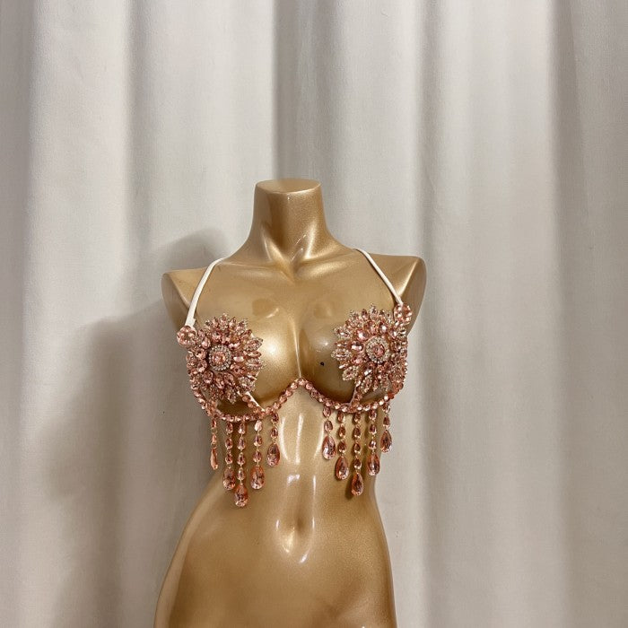 New Handmade Samba Carnival  Wire Bra With Stones For EDC Festival Rave Carnival BB061