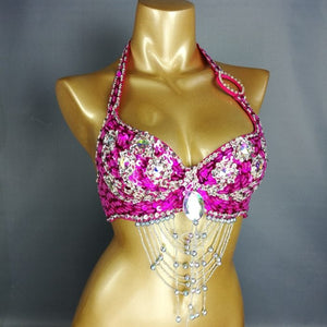 new womens belly dance costume beading Sequin bra lady belly dancing clothes sexy night club Bellydance bra209-2