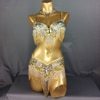 Free Shipping Hand Beaded Belly Dance Samba Costumes Gold Color Bra and Belt 2pcs TF1618