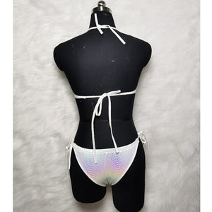 New Sexy Beading Sequined Summer Swimsuit Women 2 Pieces Bikini Shiny Swimsuit Set Monokini Swimwear Beachwear Bathing Suit