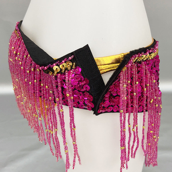 New Stage & Dance Wear Performance Women Sequin Beaded Bra Belt Bellydance Suit 3pc Professional Outfit Belly Dance Costume Set  TF2561