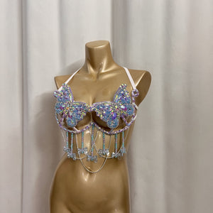 New Handmade Samba Carnival Butterfly Shape Wire Bra With Stones For EDC Festival Rave Carnival BB060