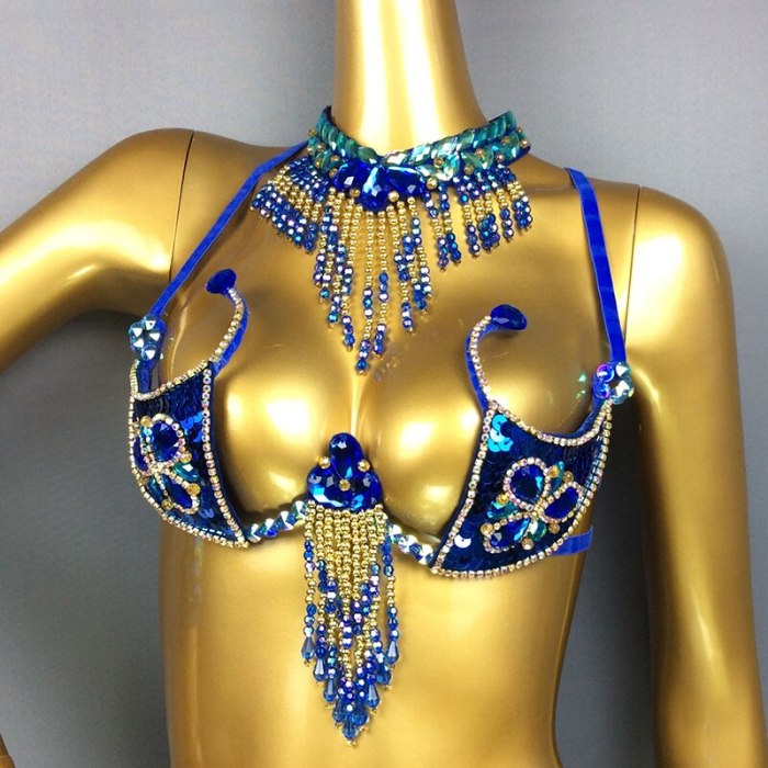Sexy Samba Carnival Costumes Handmade Beaded Bra&Thong Set Women Outfit Belly Dance Clothes Nightclub Party Showgirl dance wear C022