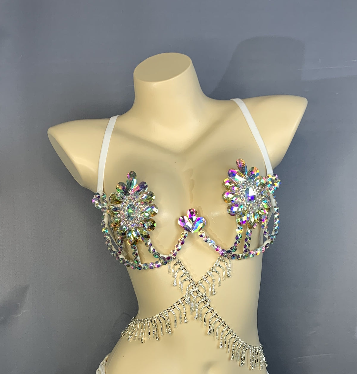 New Bra Handmade Sexy Samba Carnival Bra Stone Hollywood Women's Belly dancing Top WIRE BRA
