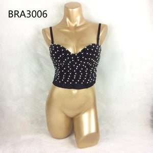 New Women'S Sexy Party Club Bra Push Up beaded Rave Bra Nightclub Costumes Bras Clubwear Top brassiere Bustier Gothic Bras bra3006