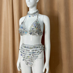 Halloween Handmade Stars Costumes Top And Bottom With Necklace 3 Piece For Performance