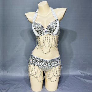 New Women Belly Dance Costumes Bellydance Beaded Bra Belt Set Night Dance Wear Carnival Belly Dancing Suit Outfits Performance TF2562