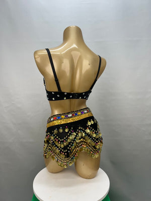 Samba Belly Dance Costume Hand Beaded  Bra and Hip Scarf Belt 2PCS/SET BB010+HS902