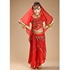 belly dance dancing silk 4piece(top+skirt+waist chain+veil) Girl's costumes belly dance costume indian fabrics 3305