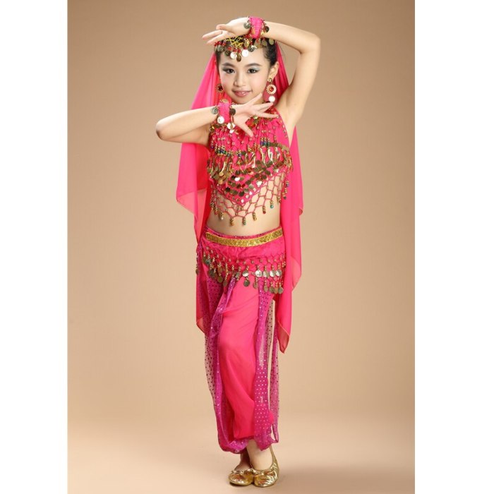 New Children Belly Dance Costumes kids belly dance 4pcs(top+pants+waist chain+veil) indian clothes girls belly dance costume 3308