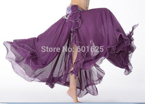 HOT SELLING BELLINGDANCING DRESS BELLY DANCE EAR SKIRT SLIT IN BOTH SIDE 11 COLOR IN SK29