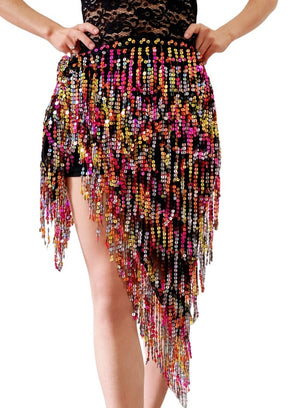 New Bellydance Hip Scarf Tassel Hip Scarves Beaded Sequins Belly Dance Waist Chain Belly Dancing Shawl Belt