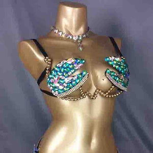 Samba Carnival Bra Rainbow Stone Belly dancing WIRE BRA BB007 Wire Bra