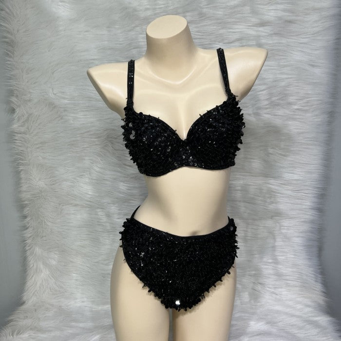 Samba Carnival Handmade Sequins And Beads Bra With High Waist Bottom For Carnival Costumes,EDC Cloth