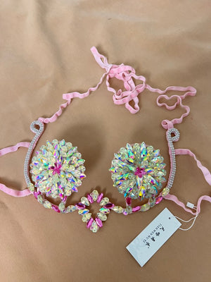New Style Handmade Samba Carnival Wire Bra With Stones For EDC Festival Rave Carnival BB057