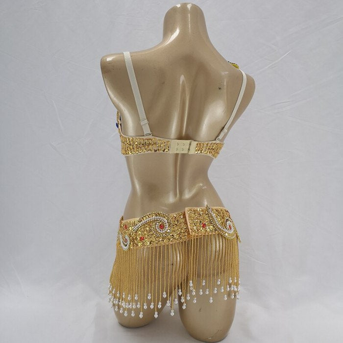 New Adult Women's Professional Belly Dance Clothing Performance Outfits Bead Crystal Belly Dance Costumes Set Bellydance Clothes tf1921