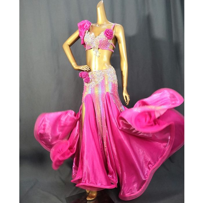 New Design Top Grade Oriental Belly Dance Set Performance Outfits Costume Beaded Belly Dancing Clothes Bellydance Top&Skirt TF2052