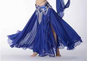 HOT SELLING BELLINGDANCING DRESS BELLY DANCE EAR SKIRT SLIT IN BOTH SIDE 11 COLOR IN SK29