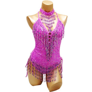 Sexy showgirl carnival costumes for EDC beading Sequin One-Piece Bodysuit Outfit Costume Stage Performance Leotard DJ Party BS11