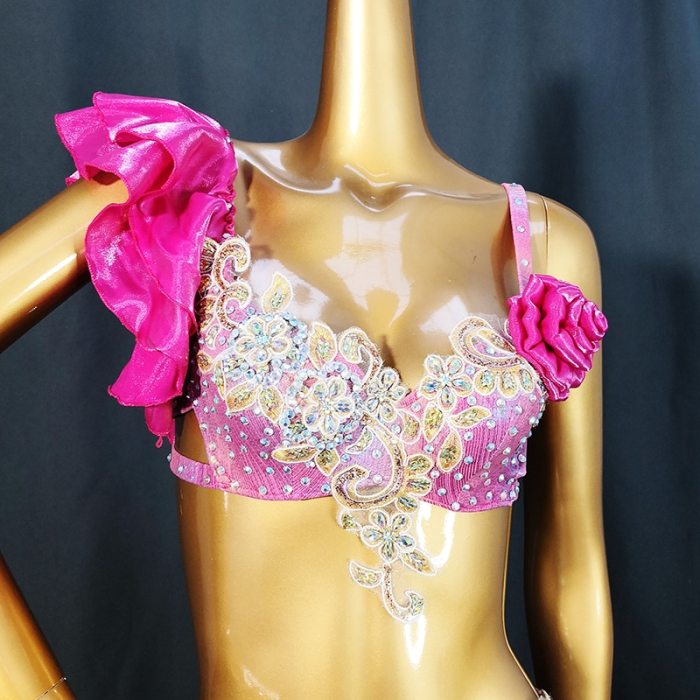 New Design Top Grade Oriental Belly Dance Set Performance Outfits Costume Beaded Belly Dancing Clothes Bellydance Top&Skirt TF2052