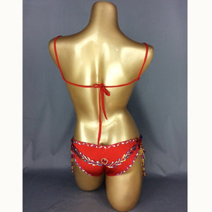 Samba Carnival Wire Bra & Panty 2pcs/Set Rainbow stones free shipping CB010-3