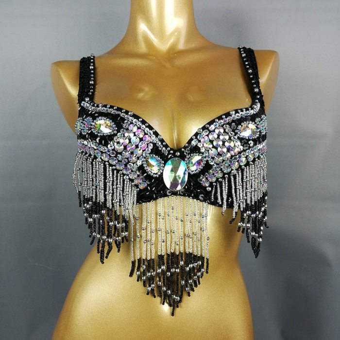 new Women's belly dance costumes senior bra belly dancing clothes Bellydance Bead Sequins tops BAR1618