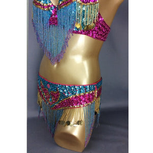 hot selling Sexy Samba Rio Carnival Costume Turquoise & Hot pink Feather Head piece C1401
