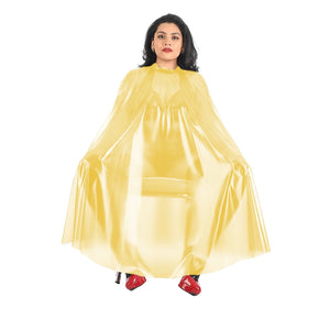 Clear PVC Transparent Sleeveless Poncho Cape with Crew Neck Button and Multi-Color Options Unisex 7XL Party Club Cloak Dress