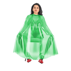 Clear PVC Transparent Sleeveless Poncho Cape with Crew Neck Button and Multi-Color Options Unisex 7XL Party Club Cloak Dress