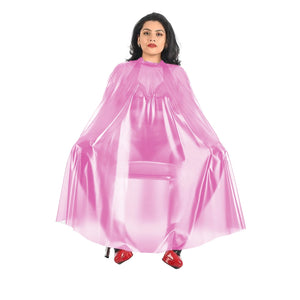 Clear PVC Transparent Sleeveless Poncho Cape with Crew Neck Button and Multi-Color Options Unisex 7XL Party Club Cloak Dress