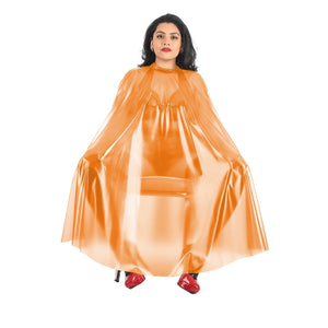 Clear PVC Transparent Sleeveless Poncho Cape with Crew Neck Button and Multi-Color Options Unisex 7XL Party Club Cloak Dress