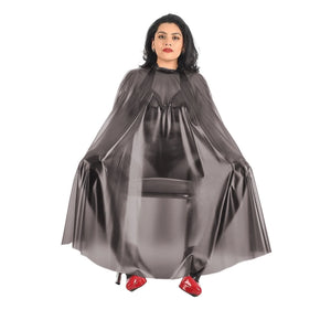 Clear PVC Transparent Sleeveless Poncho Cape with Crew Neck Button and Multi-Color Options Unisex 7XL Party Club Cloak Dress