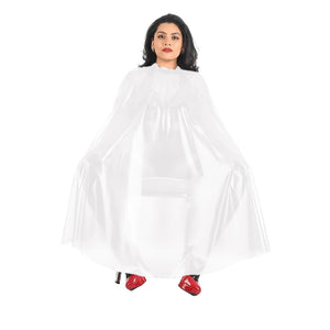 Clear PVC Transparent Sleeveless Poncho Cape with Crew Neck Button and Multi-Color Options Unisex 7XL Party Club Cloak Dress