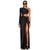 One-Shoulder Black Bodycon Maxi Dress with Waist Cut-Out and Long Sleeve