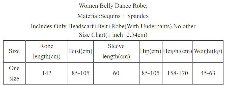 Women's Green Sequin Embroidered Long Sleeve Baladi Said Belly Dance Dress with Headband and Cane