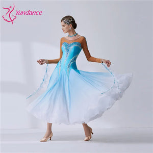 Women's Ballroom Dance Dress Long Sleeve Lace Black For Waltz Tango Competition