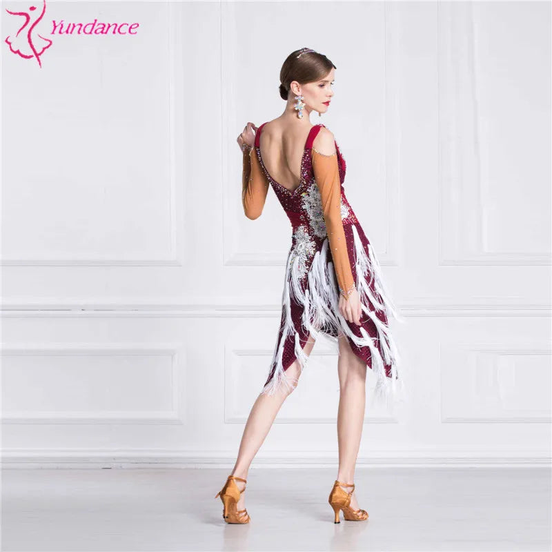 Latin Dance Dress New Latin Dance Dress Skirt Competition Latin Chacha Tange Dance Dress For Adult