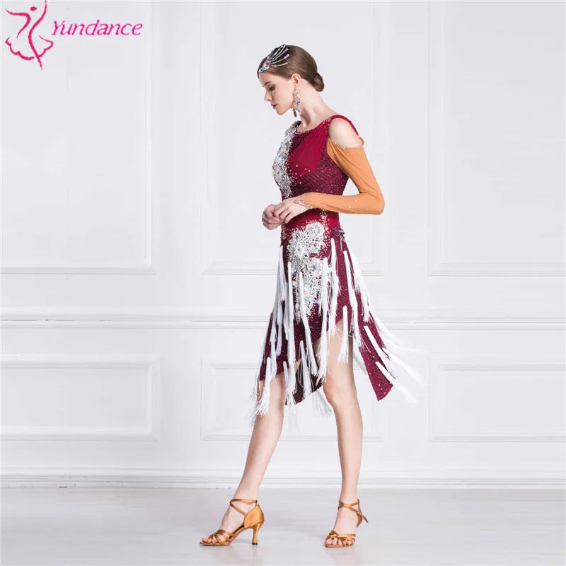 Latin Dance Dress New Latin Dance Dress Skirt Competition Latin Chacha Tange Dance Dress For Adult