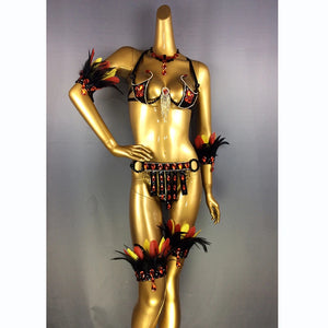 new design top grade Women belly dance Samba Carnivel RIO Crystal Bra Costume Outfit Showgirl dancer costume C017