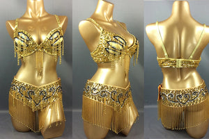 New Women's beaded belly dance costume halloween wear Bar+Belt 2pc set ladies belly dancing costumes bellydance carnival clothes tf1406