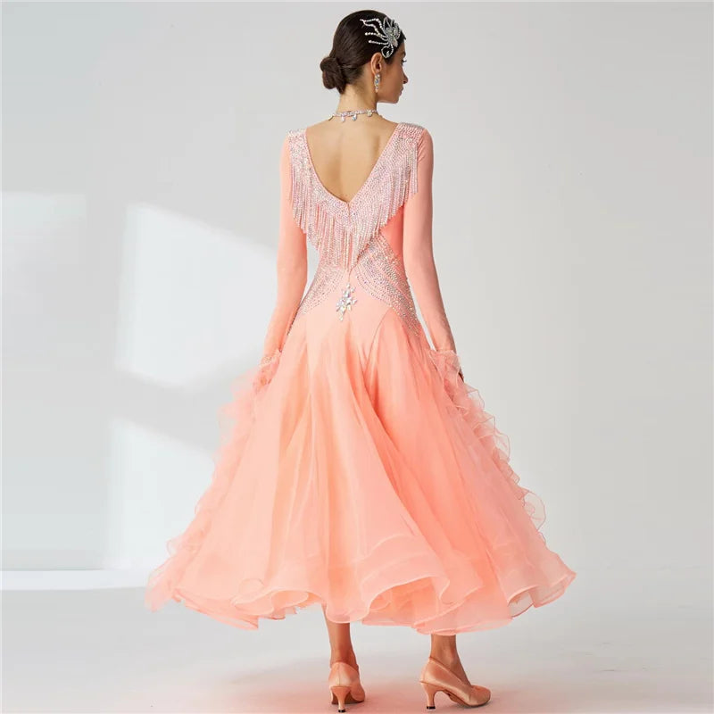 Women's Ballroom Waltz Standard Competition Dance Dress For Performance