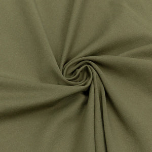 Olive Green Long Sleeve High-Neck Dress with Pleated and Hollow Design