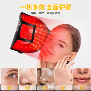 Led Color Light Therapy Mask Silicone Photon Facial Rejuvenation Device Red Blue Light Beauty Mask Home Use Skin Care Mask