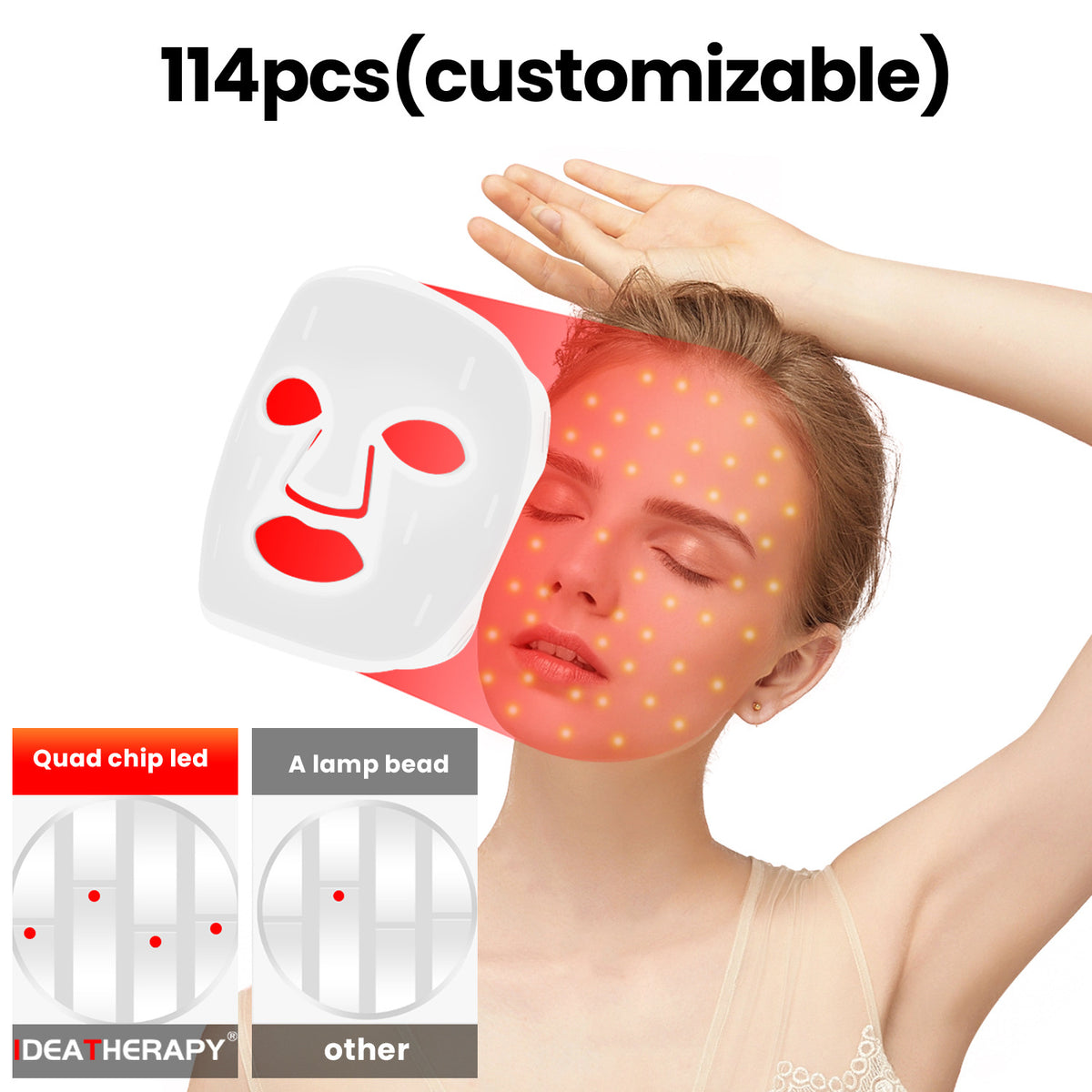 Led 4 Color Photon Facial Mask Red Blue Light Therapy Skin Care Device