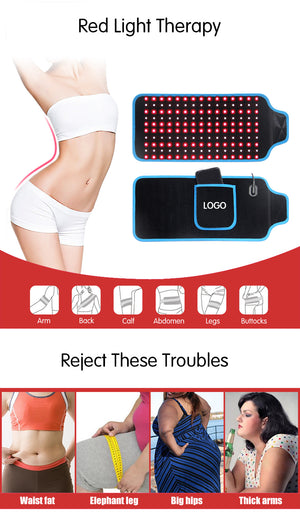 660nm 850nm Red Light Therapy Belt For Weight Loss Pain Relief Beauty Salon Pulsed Treatment Device