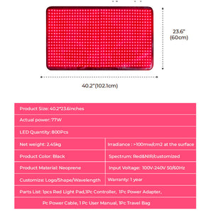 Red Light Therapy Mat Full Body Infrared Light Therapy Pad Red Light Therapy Bed Mat