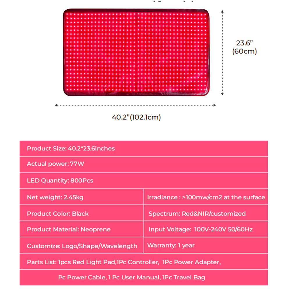 Red Light Therapy Belt Red Light Waist Belt Red Light Cushion Infrared Mattress Pad