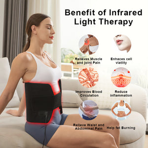 Red Light Therapy Belt Heating Waist Support Infrared Red Light Shoulder Neck Pain Relief Belt