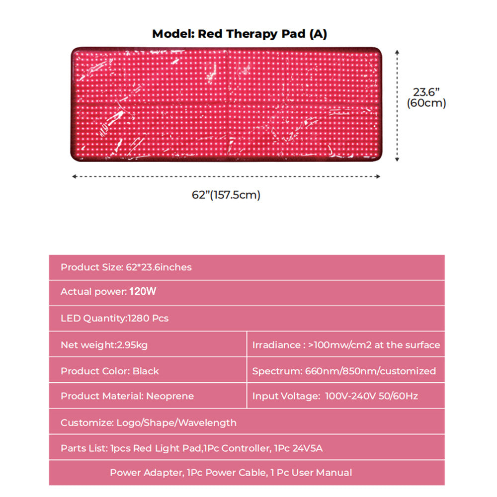 Red Light Therapy Belt Red Light Waist Belt Red Light Cushion Infrared Mattress Pad